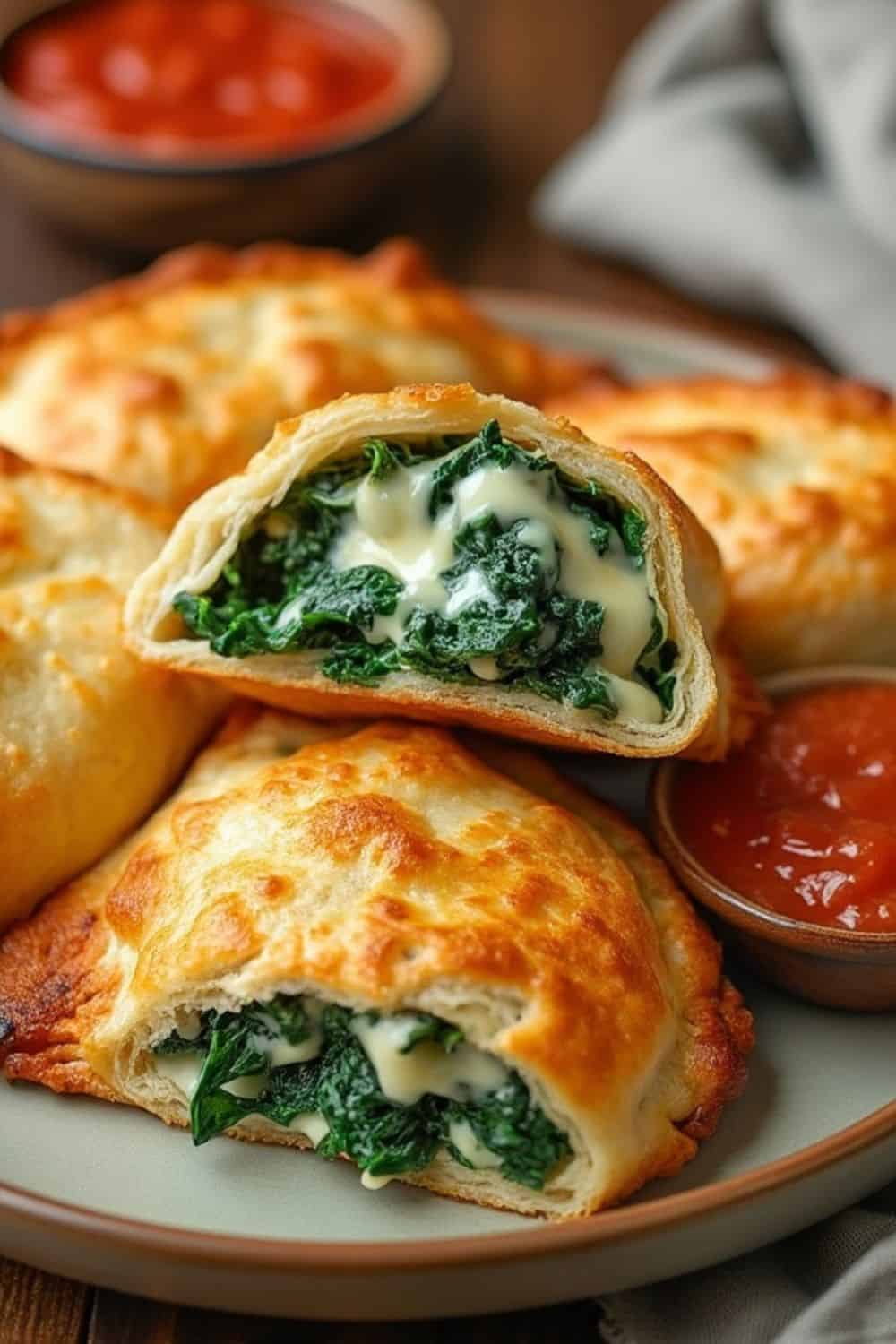 Cheesy Spinach Calzones