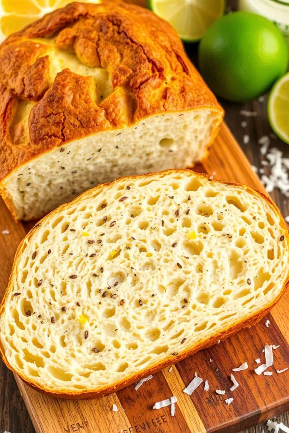 Lemon Poppyseed Sourdough with Lime Zest and Coconut