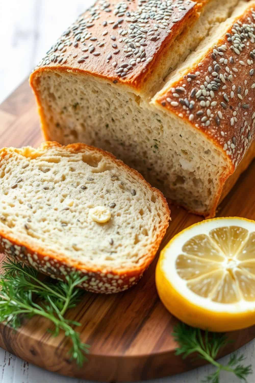 Lemon Poppyseed Sourdough with Yogurt and Dill