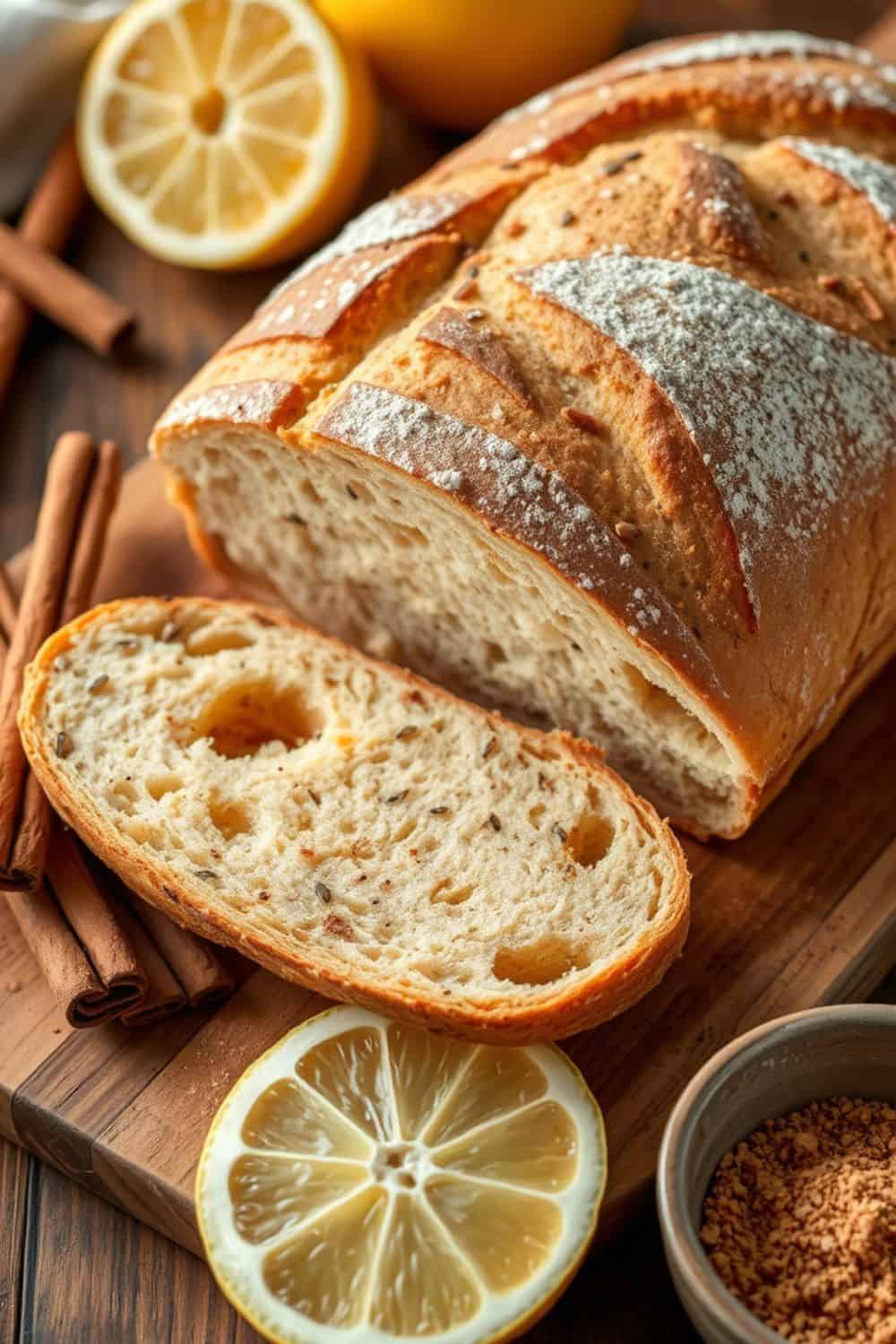 Spiced Lemon Poppyseed Sourdough with Cinnamon and Nutmeg