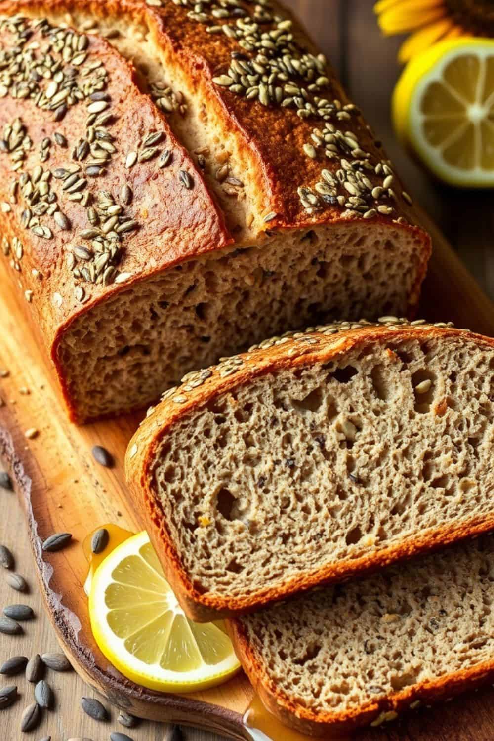 Whole Wheat Lemon Poppyseed Sourdough with Sunflower Seeds