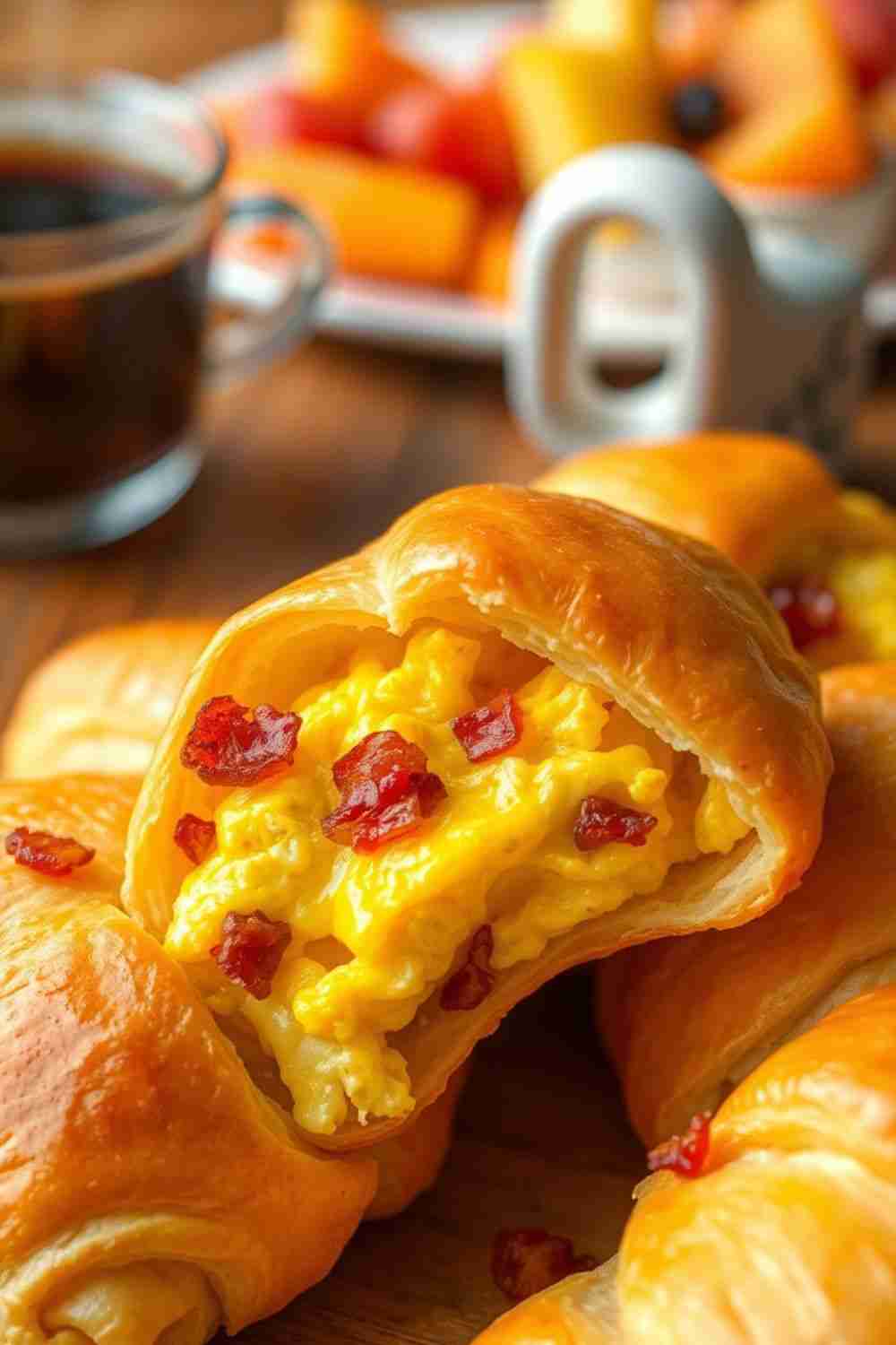 Breakfast Crescent Rolls with Scrambled Eggs and Bacon