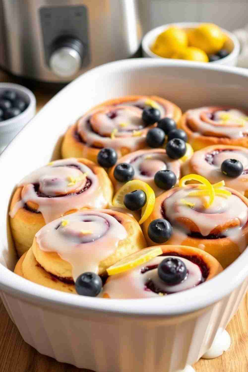 Lemon Blueberry Cinnamon Roll Dough