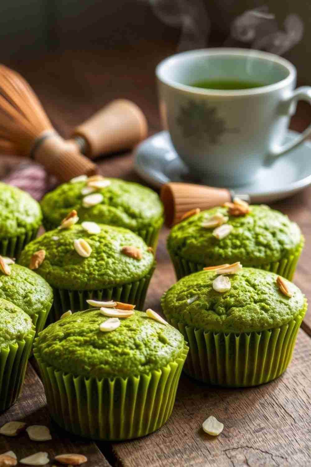 Matcha Green Tea and Almond Muffins