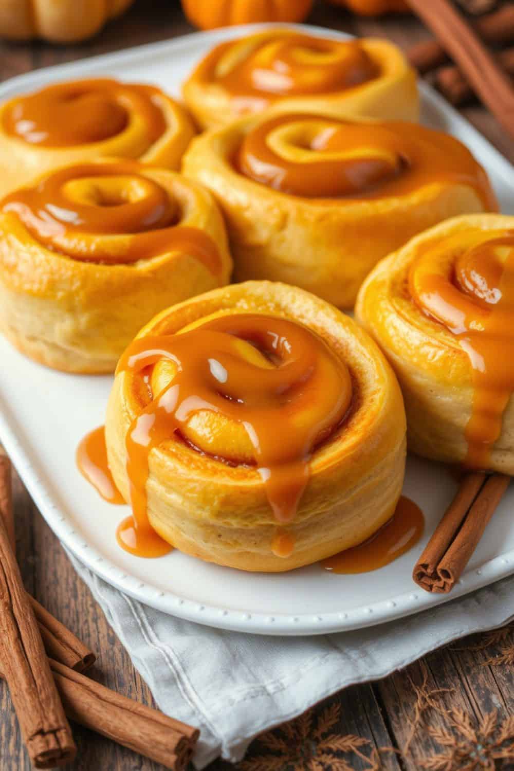 Pumpkin Spice Caramel Rolls