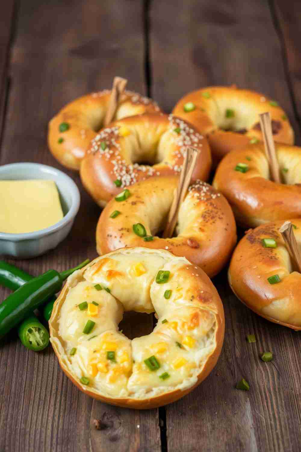 Spicy Cheddar Jalapeño Bagels