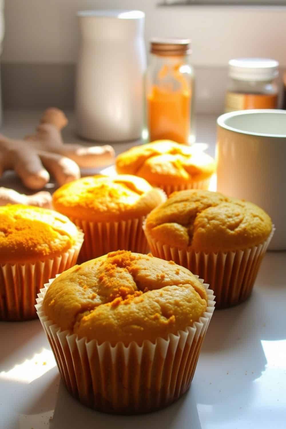 Turmeric Golden Muffins with Ginger