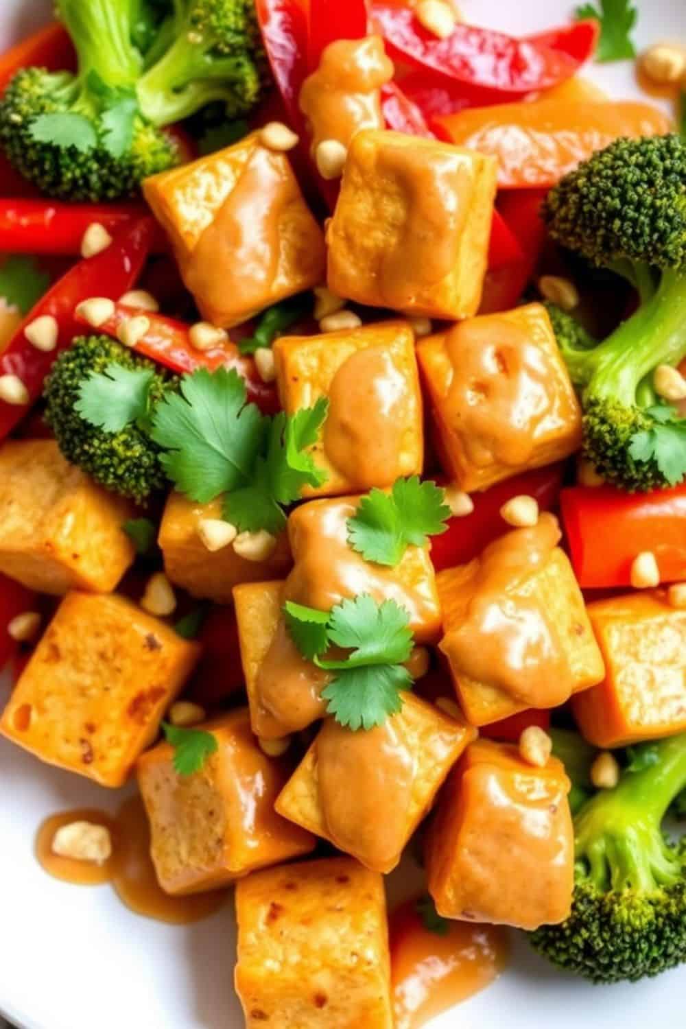 Tofu and Veggie Stir-Fry with Peanut Sauce
