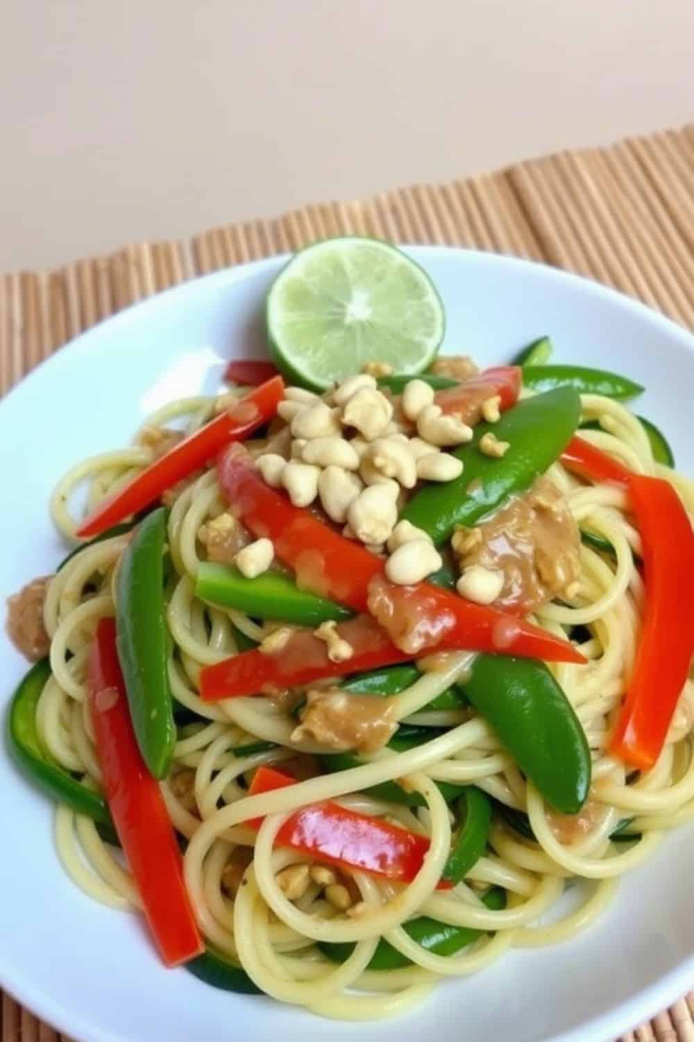 Zucchini Noodle Stir-Fry with Peanut Sauce