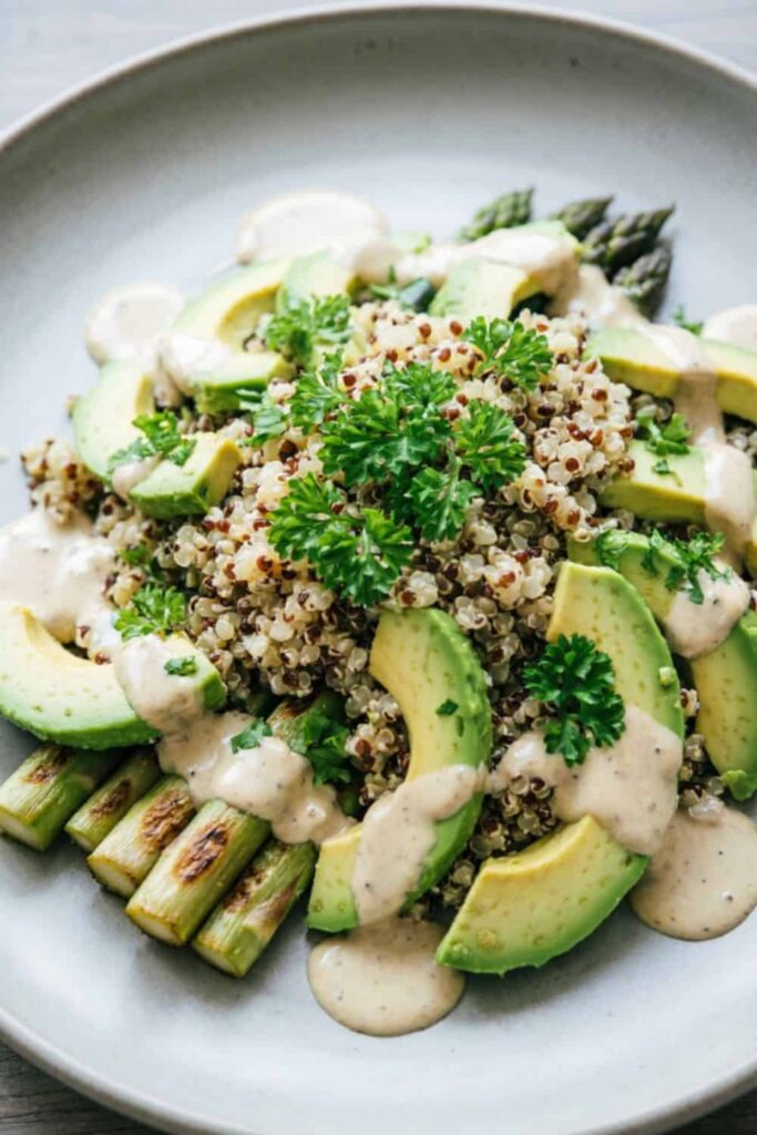 Asparagus With Avocado & Quinoa Salad