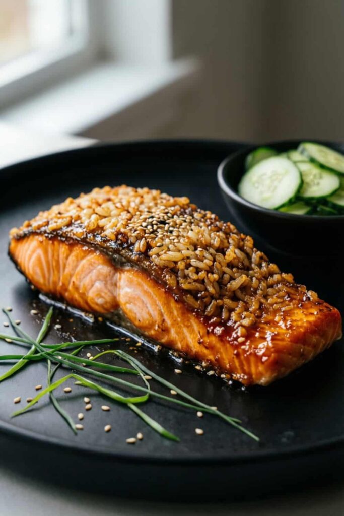 Miso-Maple Salmon With Crispy Rice