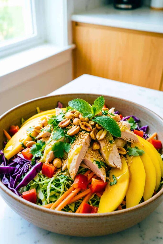 Mango Peanut Herb Salad With Chicken