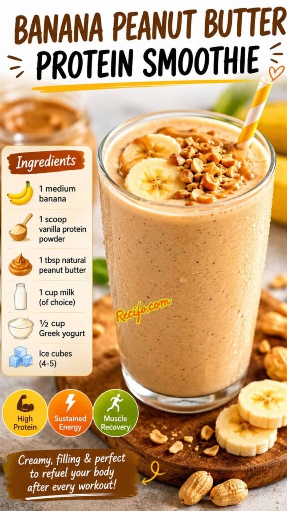 Banana Peanut Butter Protein Recovery Smoothie