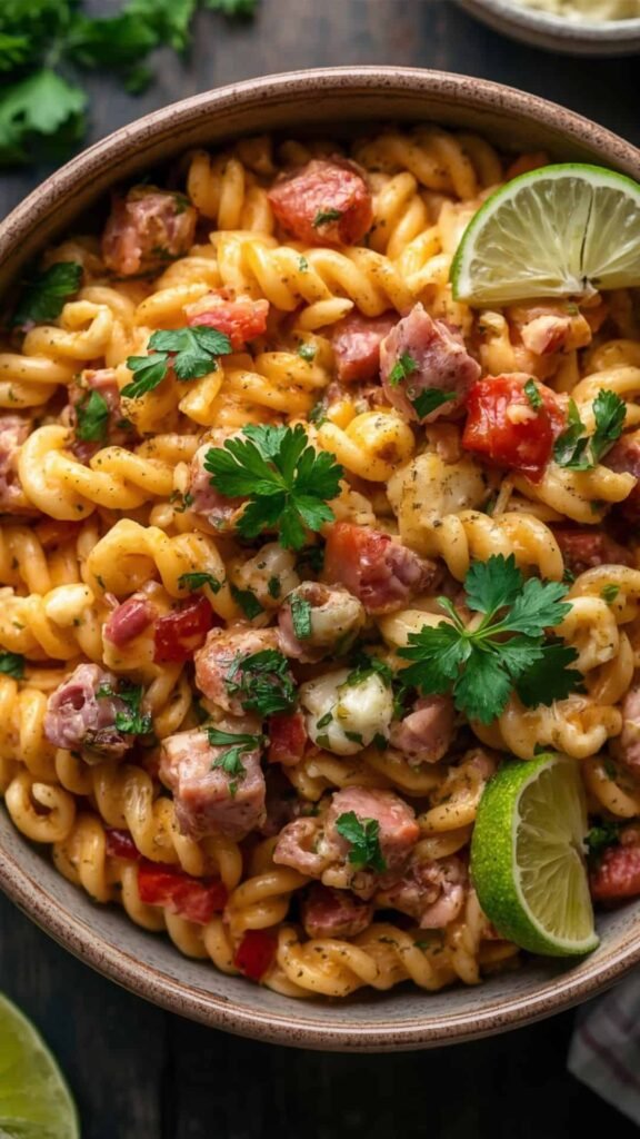 Classic Creamy Mexican Pasta Salad with Ham