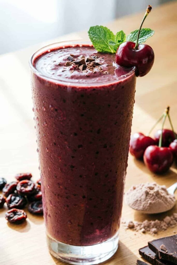 Vegan Chocolate Cherry Protein Smoothie