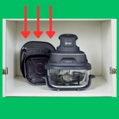 Comparison of a new air fryer basket and a damaged, peeling air fryer basket.