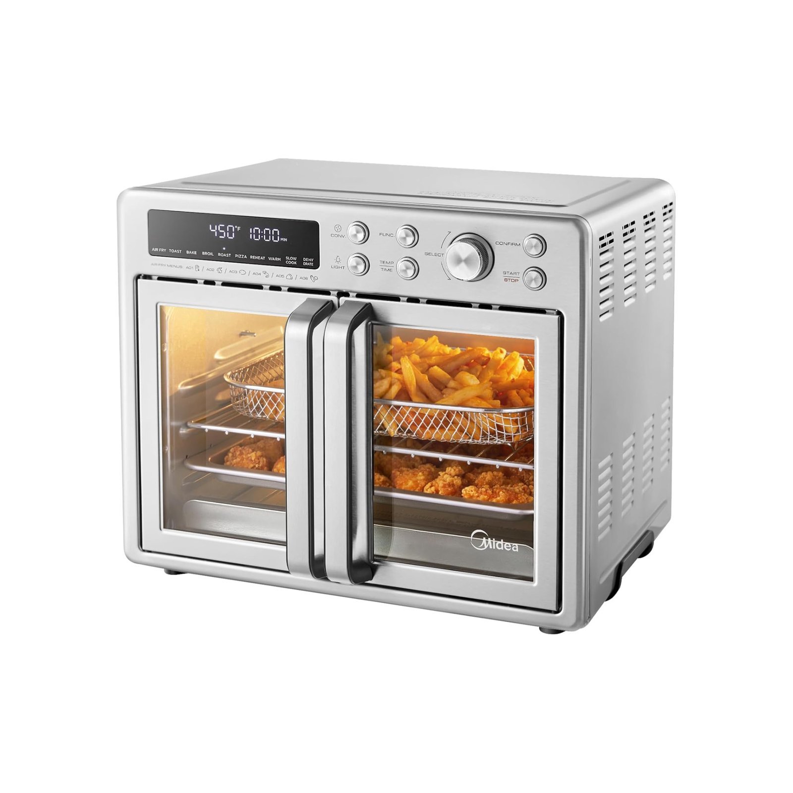 An unplugged air fryer sits on a counter during a safety check.